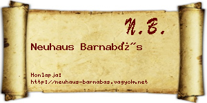 Neuhaus Barnabás névjegykártya